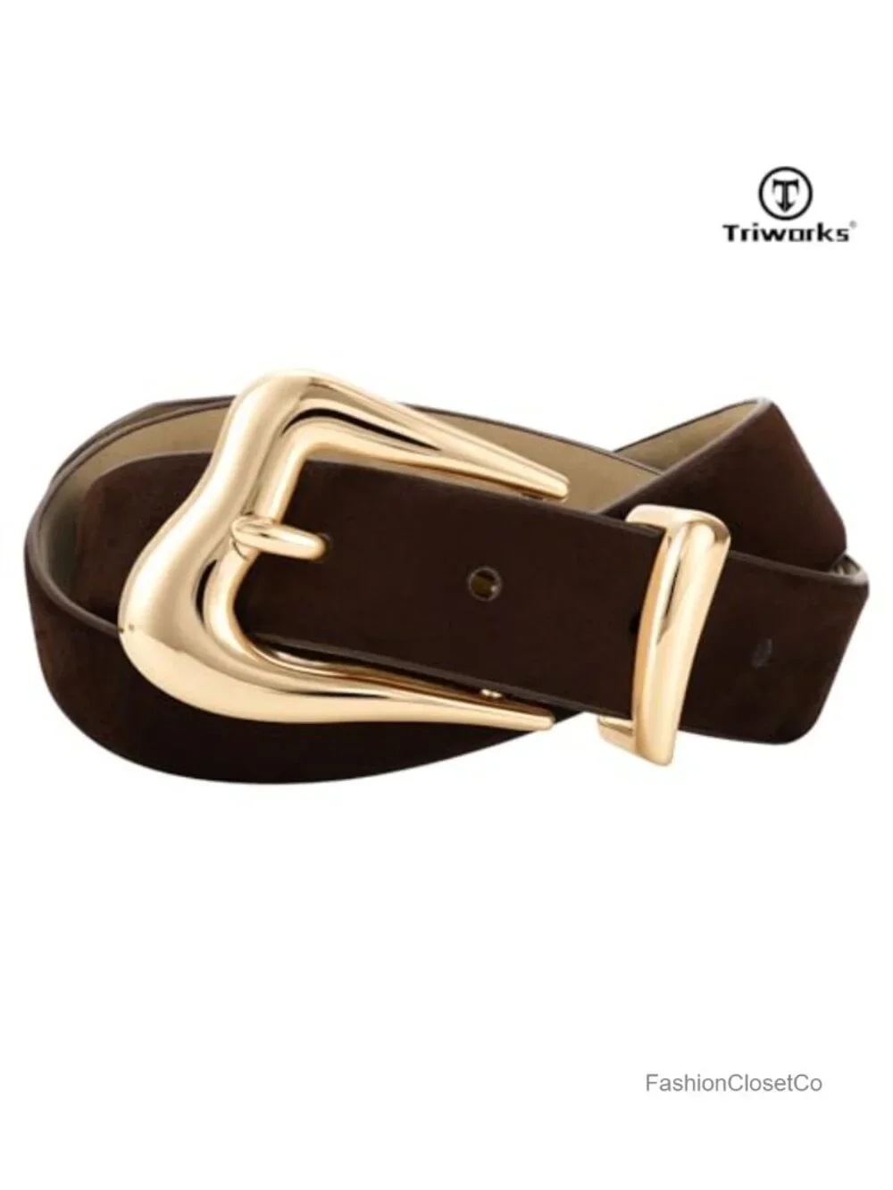 Women Faux Leather Belt with Gold Buckle Fashion Waist Belt for Jeans Pants